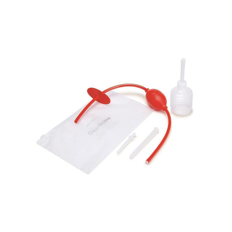 Cleanscene - 5 piece higginson anal douche set - Product front view  | Flirtybay.com.au